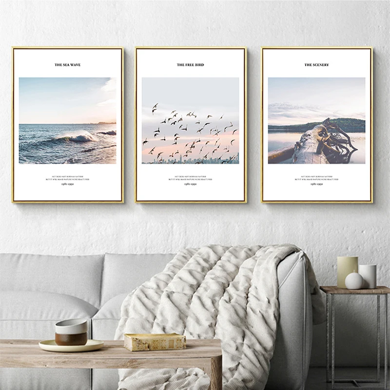 Настенная картина морская птица в скандинавском стиле постер на холсте с принтом