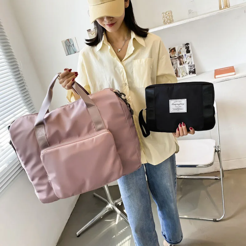 

Women's Folding Travel Bag Organizer Sports Fitness Yoga Bag Large Outdoor Shoulder Crossbody Bags Weekend Handbag Packing Cubes