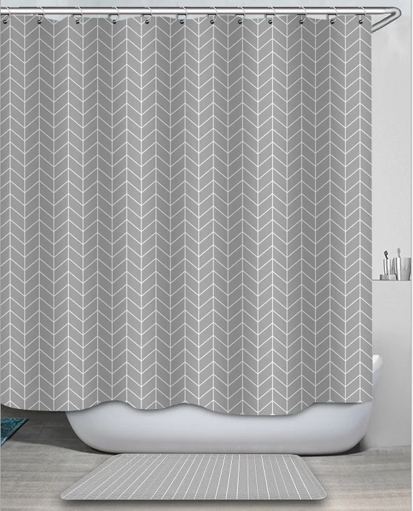 Американская душевая занавеска в елочку для ванной комнаты утолщенные