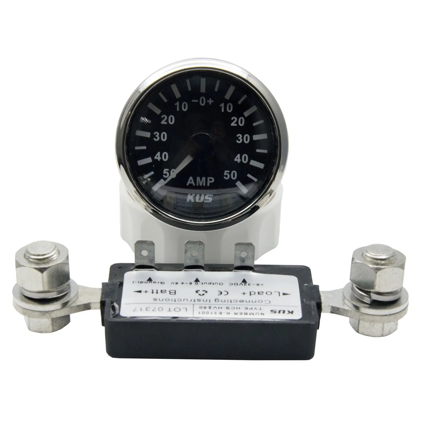 KUS лодка Амперметр морской AMP измеритель W/токового шунта Палочки блок 12/24V 50A|gauge