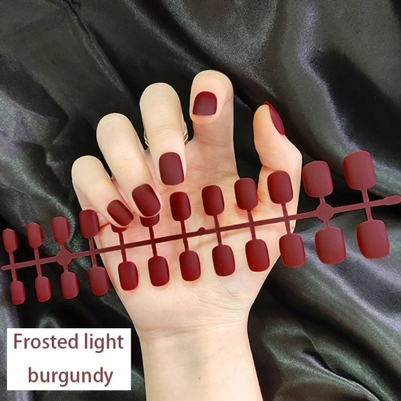 

24Pcs/set Fake Nail Finishes Matte Matte Scrub Coffin A False Nail No glue Nail art/Nails/Nail stickers/Sticker/Ballet Manicure