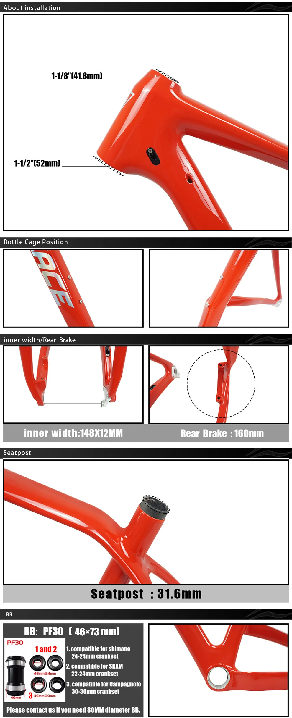 Tideace hardtail 27,5 er полный mtb карбоновая рама для горного велосипеда 27,5 плюс полностью углеродное волокно OEM boost горная рама