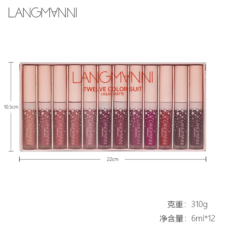 

Cellacity matte Lipstick Set 12pcs/lot Waterproof Nutritious Velvet lip stick Red Tint Nude batom women fashion lips makeup set