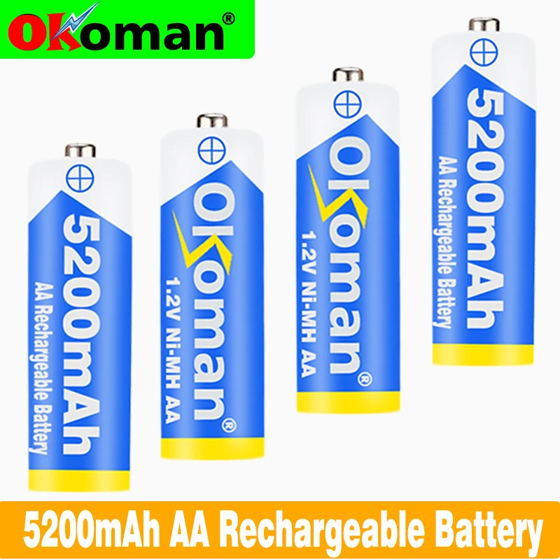5200mAh 1 2 V Ni MH AA перезаряжаемая батарея белый 2A энергия для MP3 сотового RC