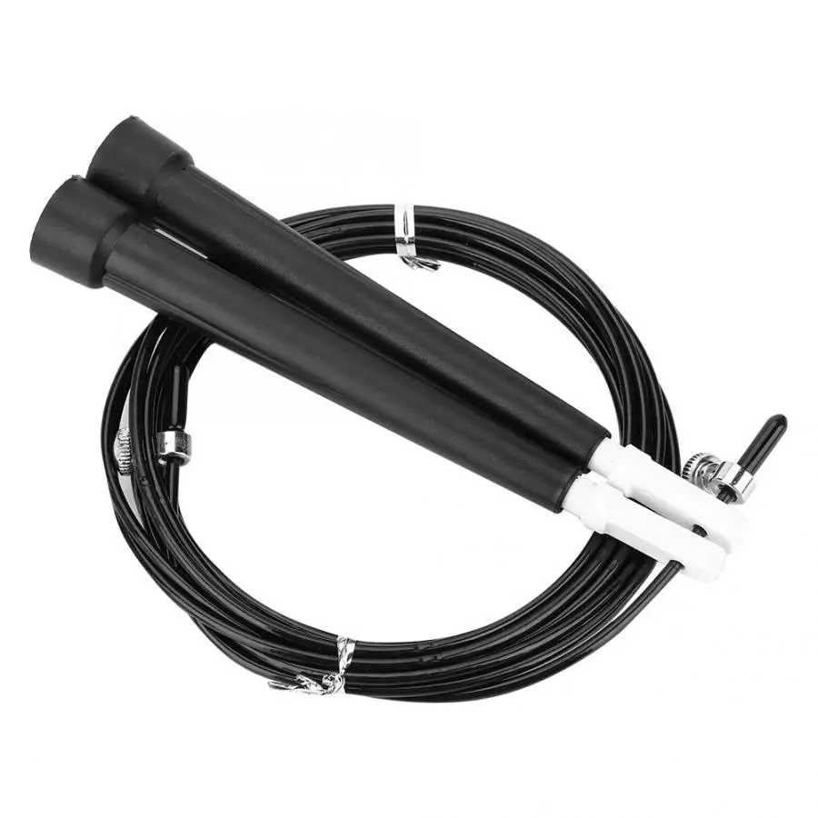Прочная скоростная скакалка регулируемый стальной трос 3 м для фитнеса