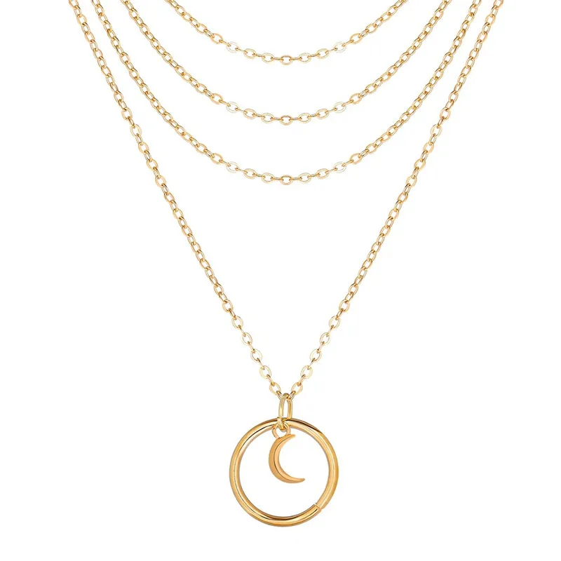 CC ожерелье женское золото 4 шт наборы цепочек подвеска чокер корейские ювелирные