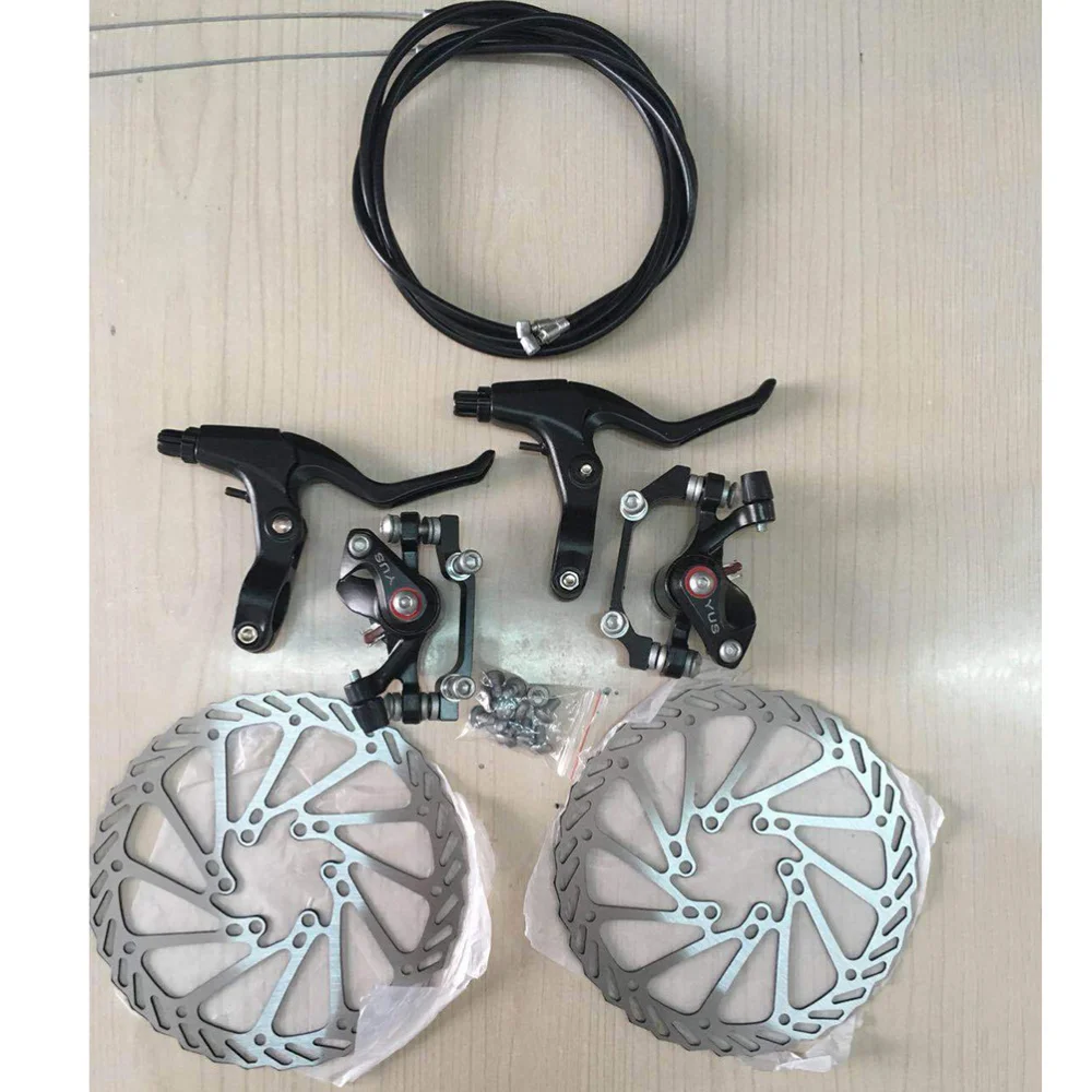 1 комплект велосипедный дисковый тормоз металлический прочный серебристый рычаг