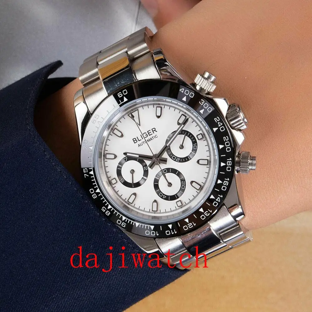 Роскошные 39 мм светящиеся механические Автоматические Мужские часы стальной