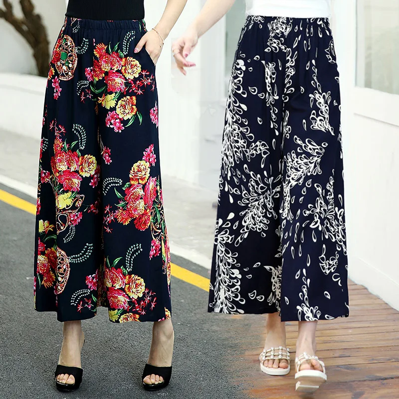 2020 летние тонкие брюки для женщин среднего возраста из хлопка и льна мам с