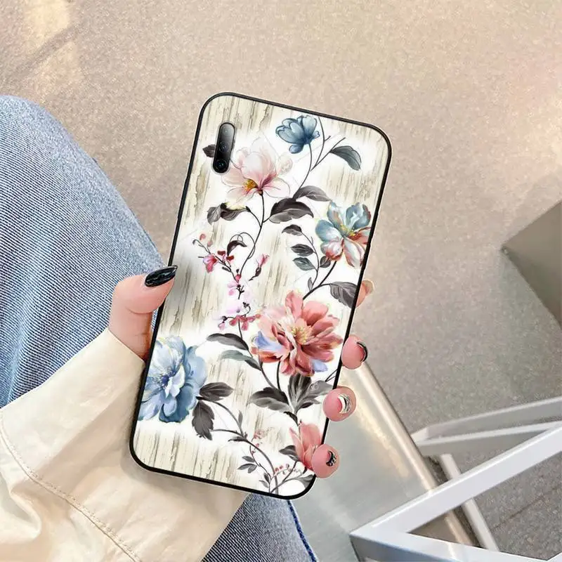 

Watercolor plants with flowers Phone Case For Samsung S note S10E 6 7 8 9 10 20 plus edge lite Cover Fundas Coque