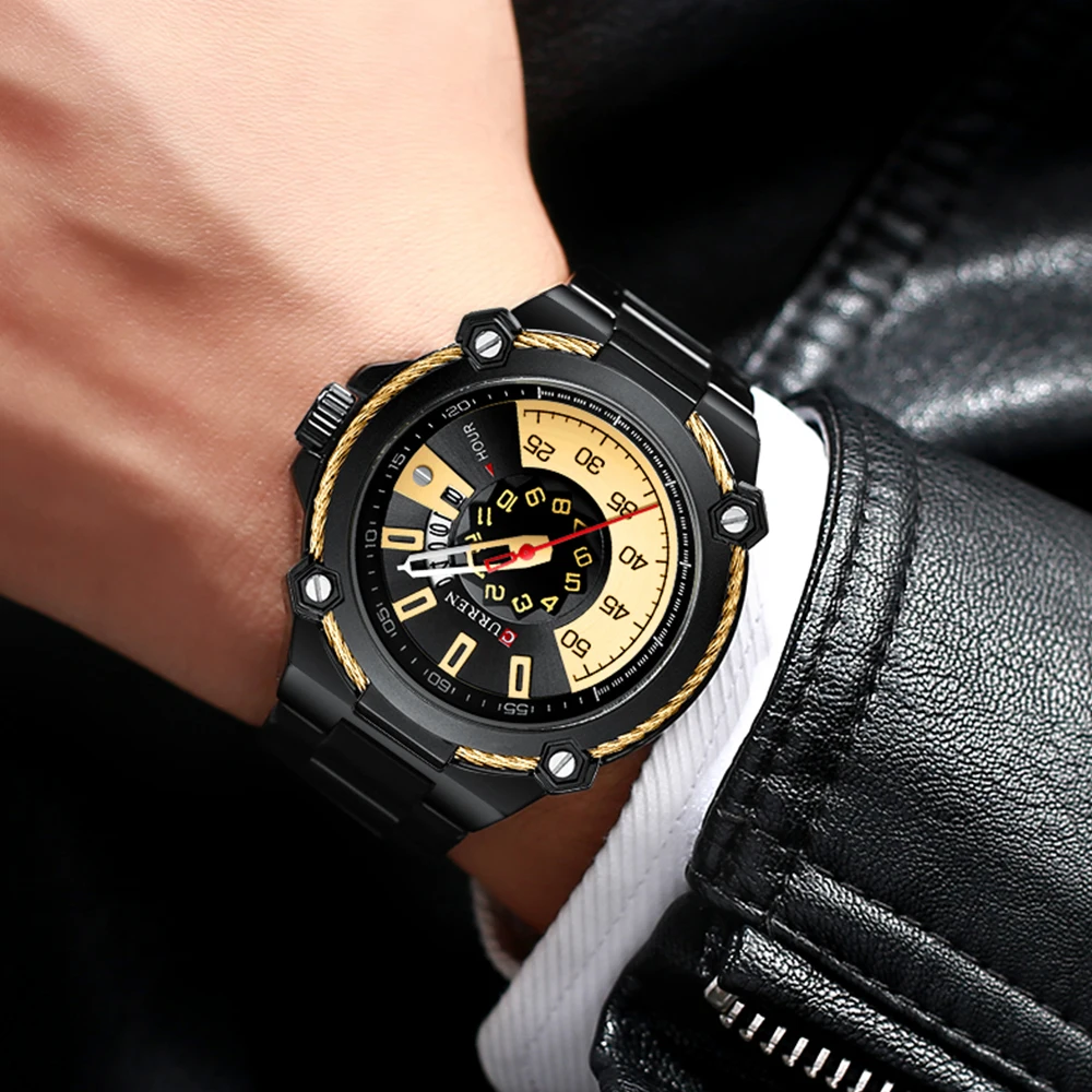 

New Creative Men's Watch Fashion Business Quartz Wristwatches Top Brand CURREN Watch with Stainless Mens Clock Relogio Masculino