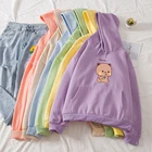 Kawaii коричневый молока плюшевая кофта с капюшоном в виде головы мишки для девочек, симпатичная детская одежда в Корейском стиле Стиль Кофты для женщин; Большие размеры для мужчин кепки, кепки в стиле Эстетическая хлопок с Перемычка Hoody
