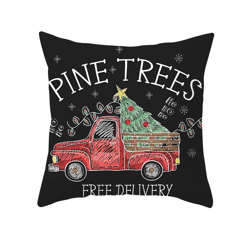 

Fuwatacchi Christmas Gift Pillow Cover Red Car Cushion Covers Polyester Home Sofa Chair Decorative Pillows Case 45x45cm Double