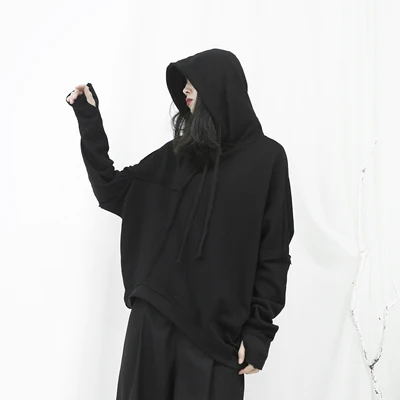 Черная Толстовка на шнурке модная новинка 2020 зимний нестандартный