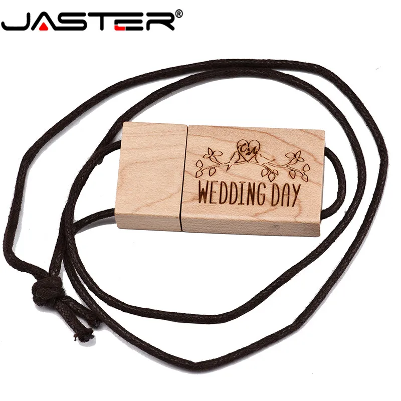 JASTER Акция креативный деревянный большой квадратный с веревкой usb флэш накопитель