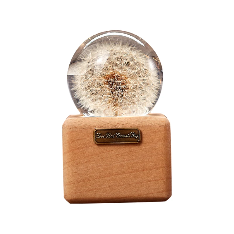 

Crystal Ball Music Box Wooden Creative Birthday Gift Music Box Birthday Hand Crank Cajas Decorativas Home Decoration DK50MB