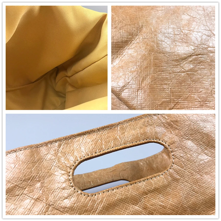 Casual DuPont Paper In N Out Bag Handbag Women Simple Kraft Paper Lunch Clutch Bags Designer Waterproof Women Bag Shopper Bags images - 6