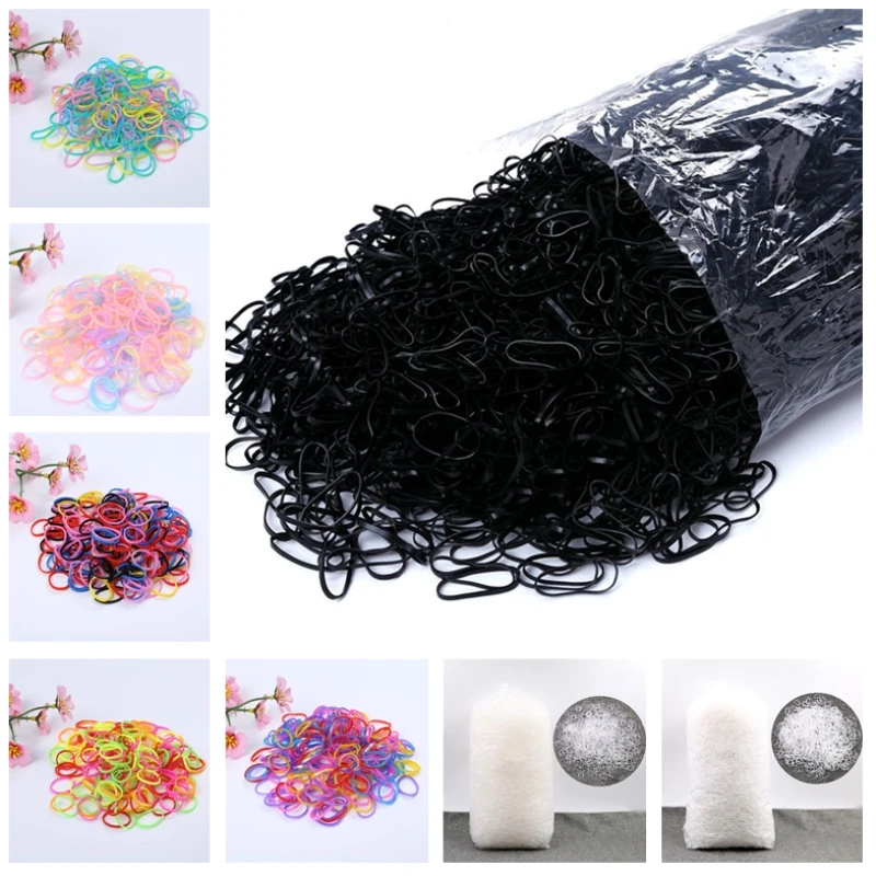 

200/1000pcs Girls Elastics Hair Bands Baby Hair Accessories 1cm TPU Mini Disposable Ponytail Holder Rubber Bands Gum for Hair