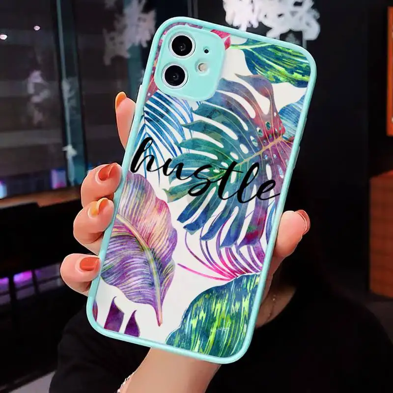 

Flowers Beautiful Summer painting Phone Case Matte Transparent for iPhone 7 8 11 12 s mini pro X XS XR MAX Plus cover funda