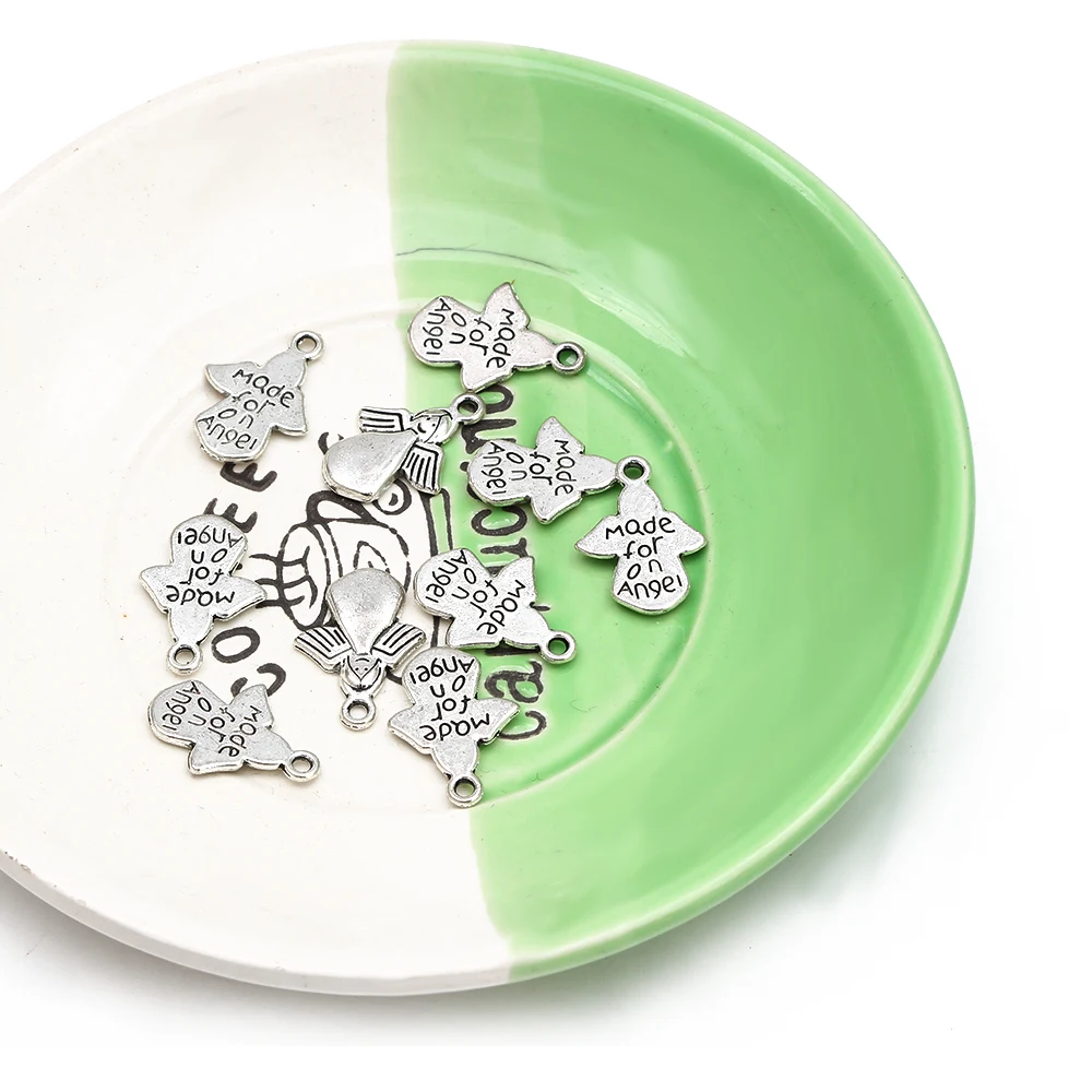 

MEIBEADS 20Pcs/Bag Alloy Cartoon Angel Wings Heart Shape Pendant Vintage Necklace Jewelry Accessories for Girls Child UF5632