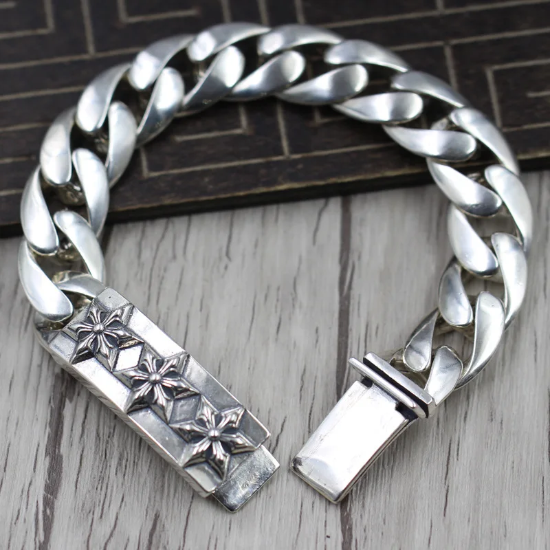 

Retro Personality Hexagram Star Bracelet Thai Silver Domineering Men Punk Bracelet Sterling Silver 925 Jewelry Create
