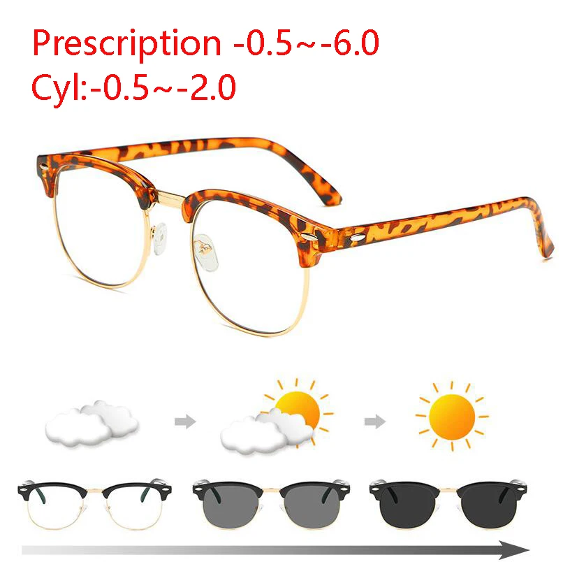Custom Prescription Антибликовыми свойствами светильник фотохромные готовой близорукость очки светочувствительная Хамелеон анти-блики изменения Цвет линзы очки с диоптриями - Цвет оправы: Custom Prescription