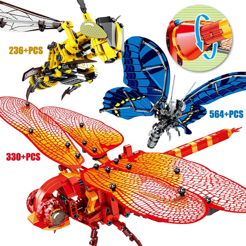 Технический конструктор имитация насекомых Бабочка красная лампа пчела сделай
