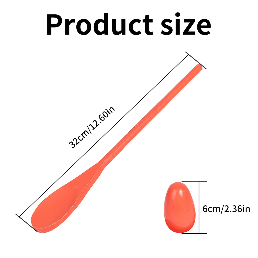 

6pcs Children Kids Education Spoon Egg Balance Sports Game Wooden Balance Spoon Egg Set Early Learning Interactive Race Toy