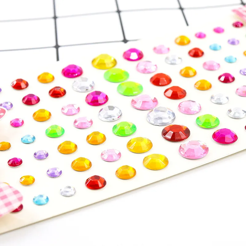 6-12 мм наклейки со стразами акриловые разного размера одинарные Круглые