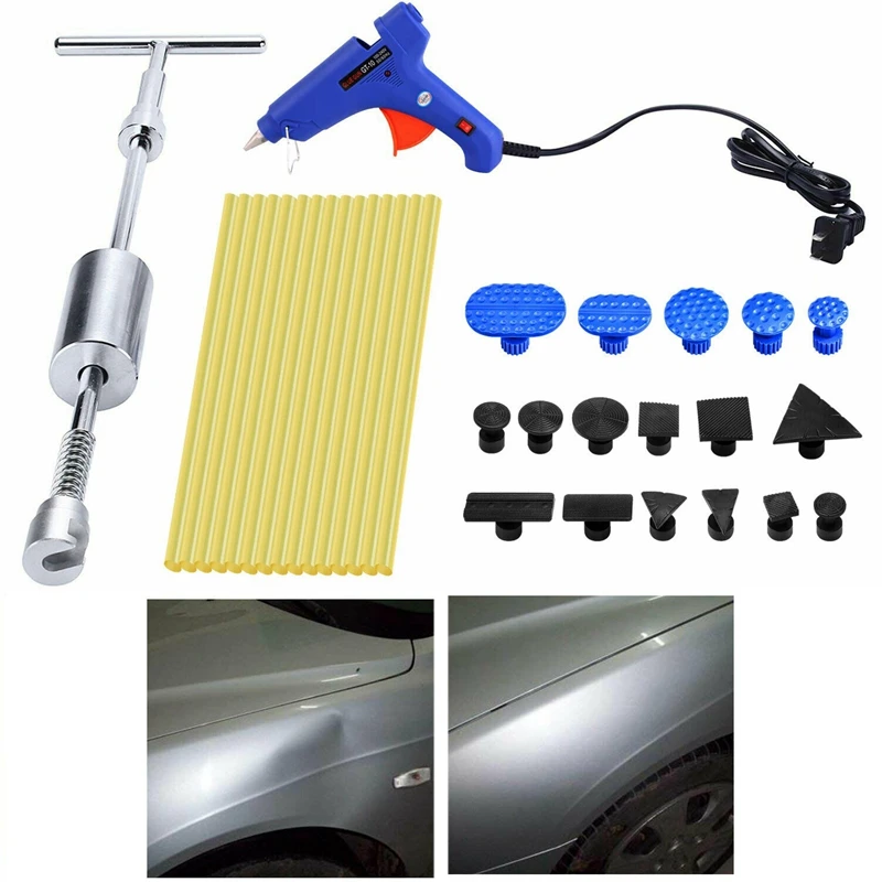 Car Charger Plug Glue-Gun Hail Removal Dent Repair Tool Puller Painless Remover Kit |