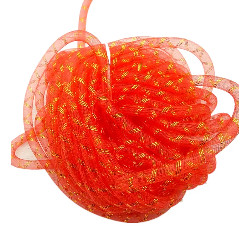 16 мм широкий трубчатые из меха пони с люрексом эластичного чистая трубки пряжа