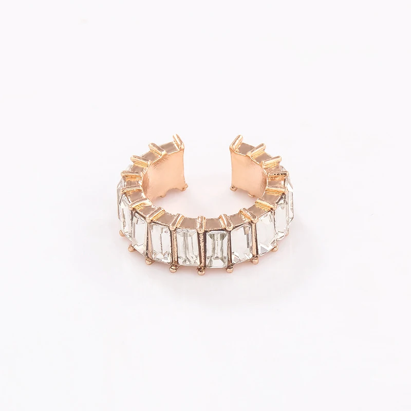 

2021 New Hot Sold Bohemian C Shaped Vintage CZ Rhinestone Ear Clips Women Earrings Unique Ear Cuff Special Fashion Women Jewelry
