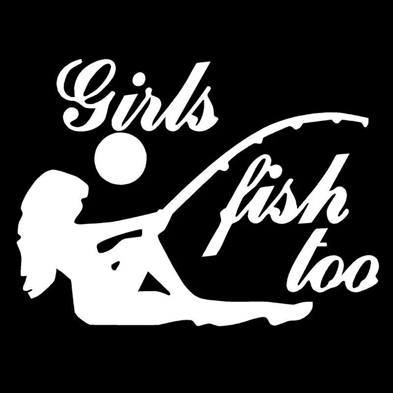 

Girls Fish Too Fishing Fish Car Sticker Automobiles Motorcycles Exterior Accessories Vinyl Decals for Bmw Audi Ford