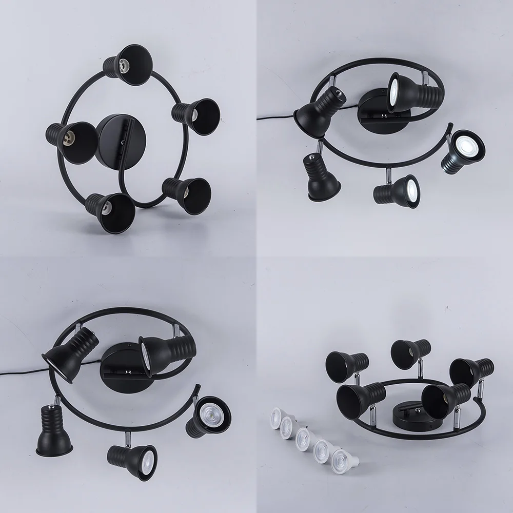 Вращающийся винтажный Железный светодиодный потолочный светильник Luminaria