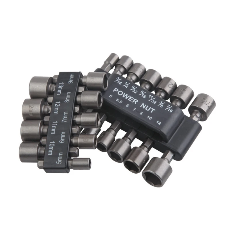 

9 Pcs/14 Pcs Hexagonal Nut Driver Drill Bit Socket Screwdriver Wrench Set Shank Screwdrivers Nutdrivers Bits Sleeve for Electric
