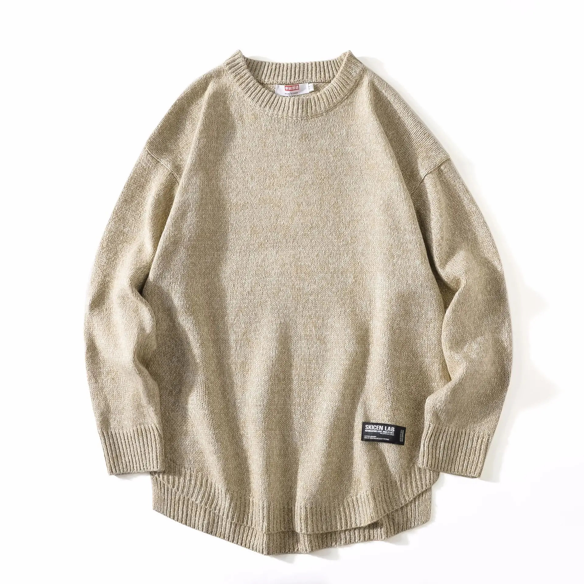 

Men and women 2021 autumn and winter versatile pure color loose E sweater couples casual simple Korean version pullover sweater