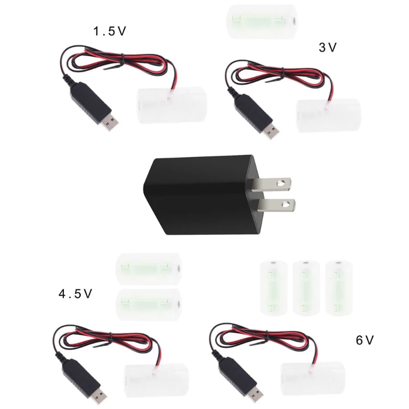 

2021 new2021 New US Plug USB Power Supply Adapter Replace 1-4pcs 1.5V LR14 C Battery Eliminator