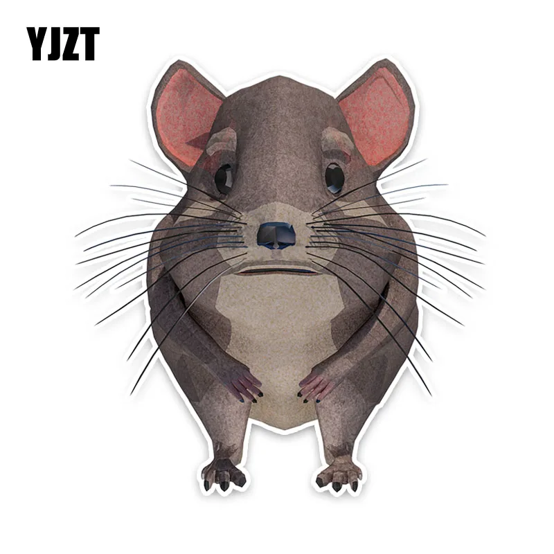 

YJZT, 14,2 см * 14 см, Мультяшные Веселые наклейки с рисунком животных, мыши, автомобильные наклейки из ПВХ