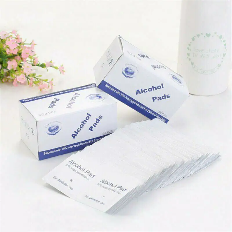 

100Pcs Alcohol 75% Wet Wipe Disposable Disinfection Prep Swap Pad Antiseptic Skin Cleaning Person Car Mobile Phone Clean Wipe