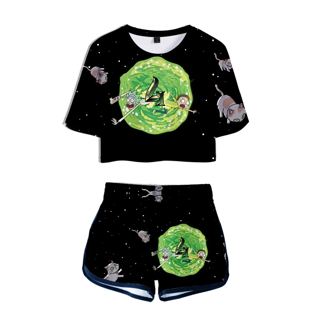 Новинка хит продаж Женский комплект из двух предметов Рик и Морти модный летний