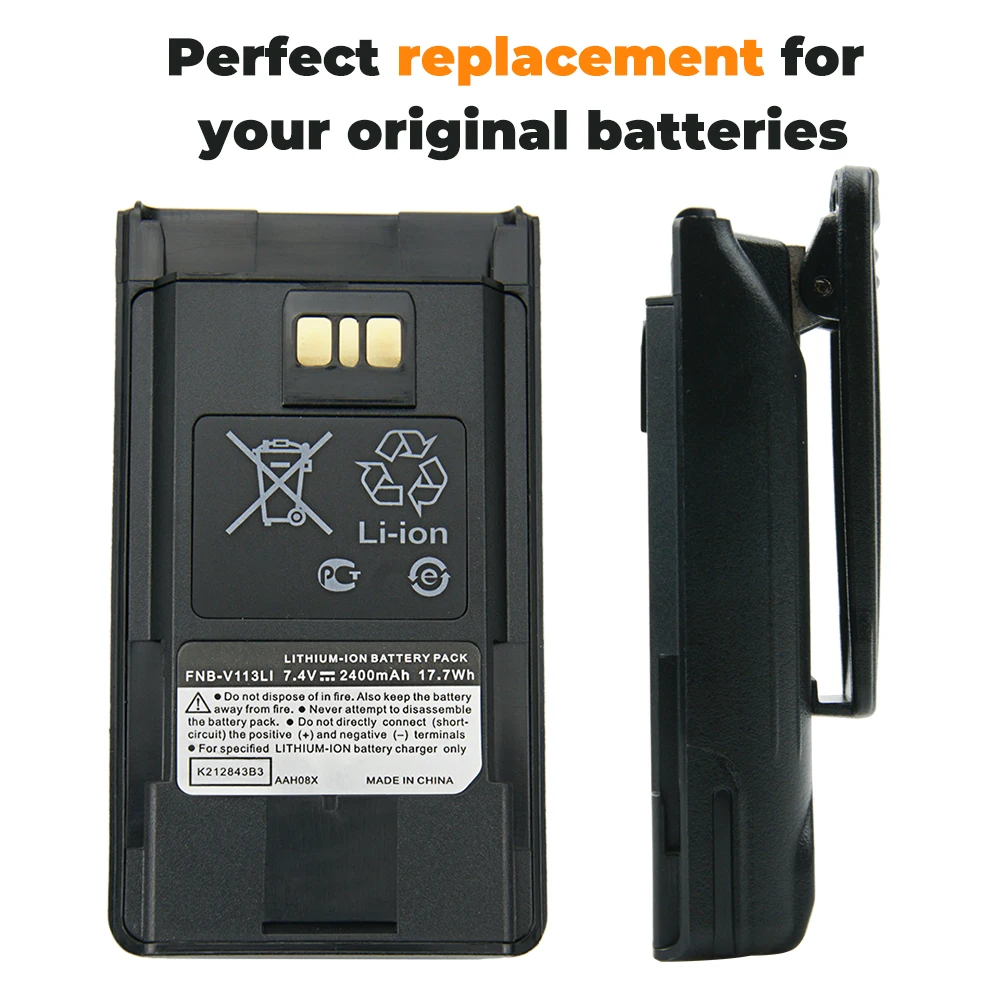 10X Replacement FNB-V113Li Vertex Battery for VX-450 VX-451 VX-454 VX-459 Radio(s) 2400mAh li-Ion | Электроника