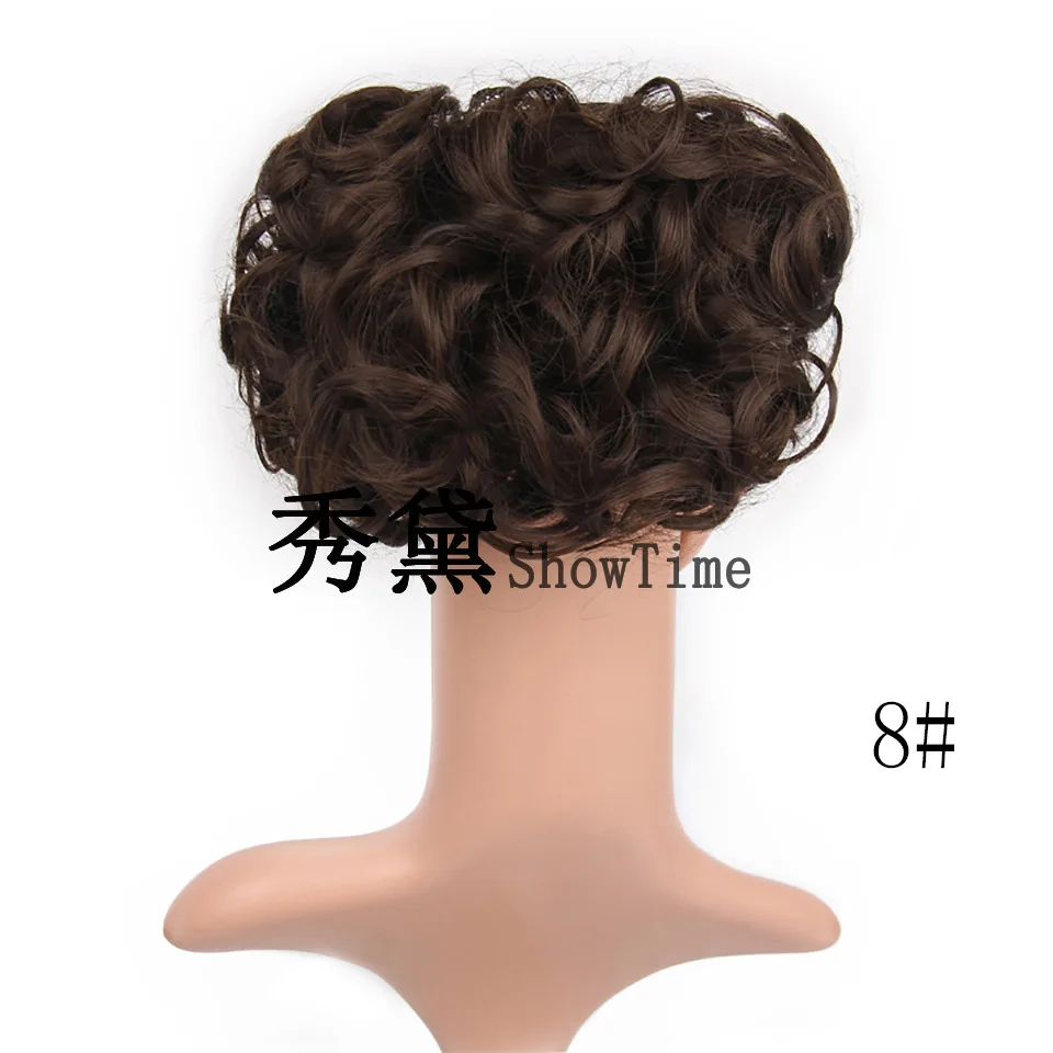 8 Новейшая мода большой гребень клип в вьющиеся волосы кусок шиньон updo Свадебные накладные волосы булочка - Цвет: 8