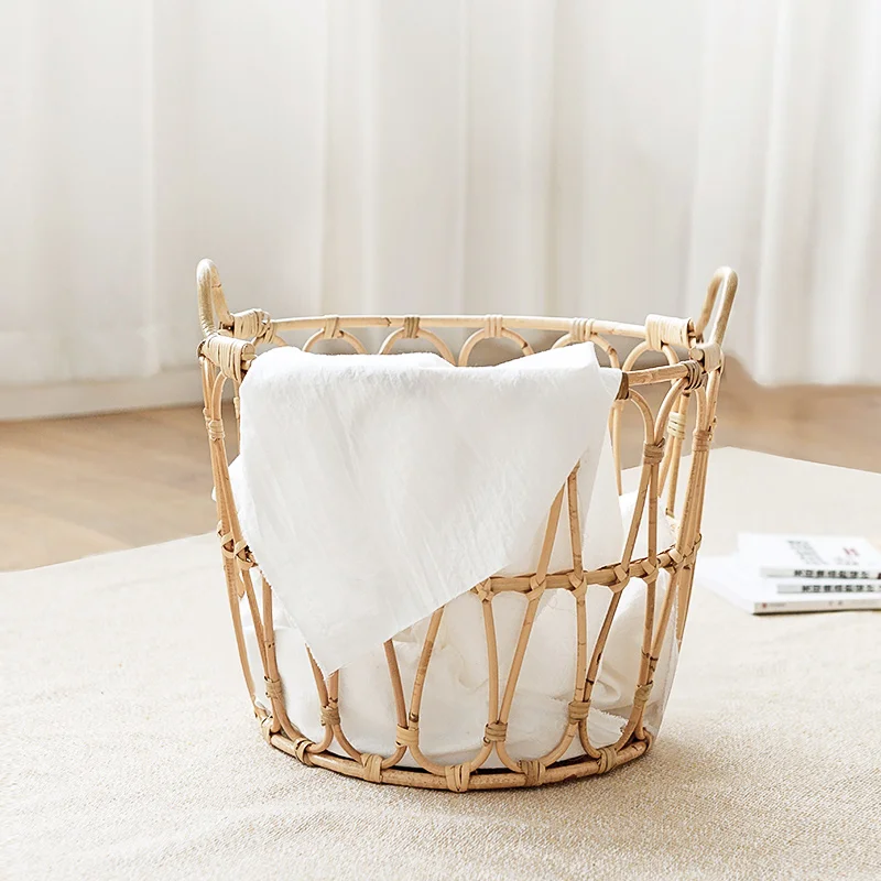

Cy Rattan Home Storage Basket Indonesia Real Rattan Woven Hollow Dirty Clothes Doll Storage Storage Basket