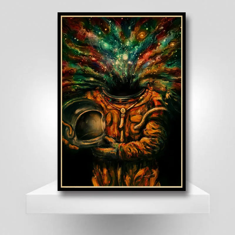 

Astronaut Space Dreaming Posters Kraft Paper Vintage Poster Wall Pictures for Living Room Bar Posters and Prints Home Decor