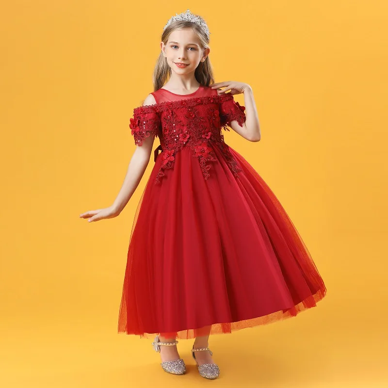 Girls Dress 2021 Summer New Costume Wedding Evening Party Children Princess 4-14 Years Baby Clothing | Детская одежда и обувь