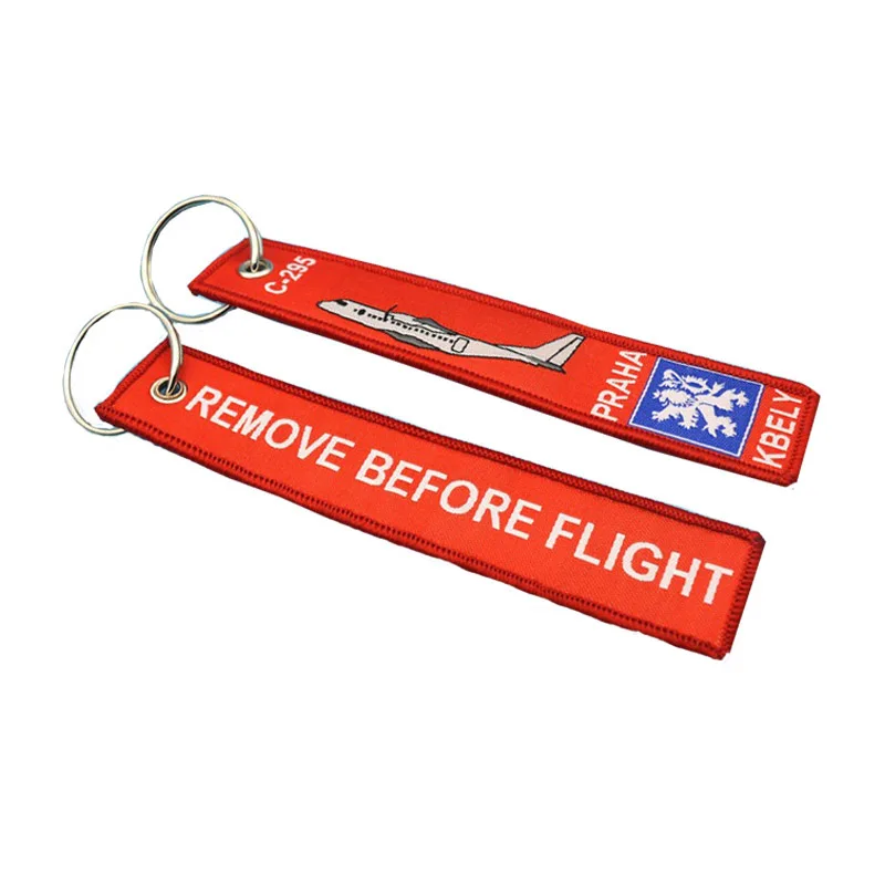 

Metal Ring Pilot Aviation Embroidery Keychain Custom Embroidery Tag