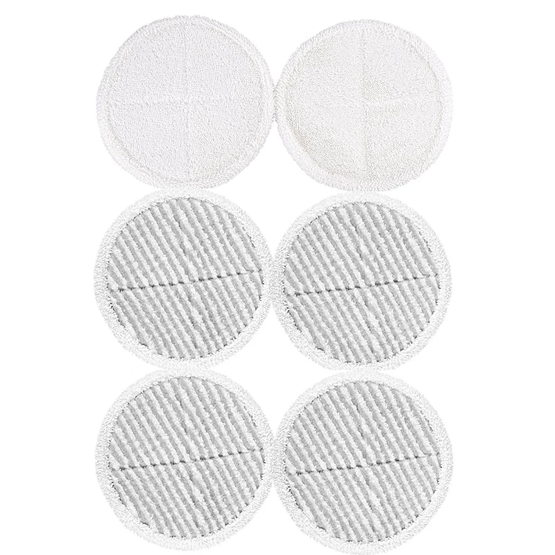

6 Pcs Mop Pads Replacement For Bissell 2124 2039A Spinwave Hard Floor Mop (2 Soft Contact Pads + 4 Scrubby Pads)