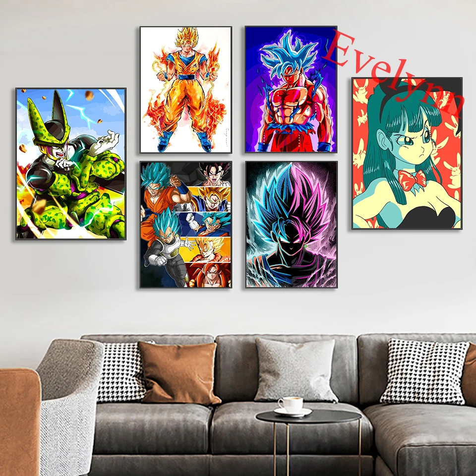 

Japanese Dragon Ball Anime Poster Goku Cartoon Wall Art Picture Home Living Room Decor Cuadros Modern Children Room Decor Canva