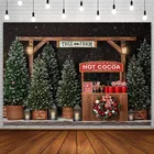Фон для фотосъемки Avezano Рождественская зимняя елка ферма Горячие какао тематические пейны венок Праздничная Вечеринка Фотостудия