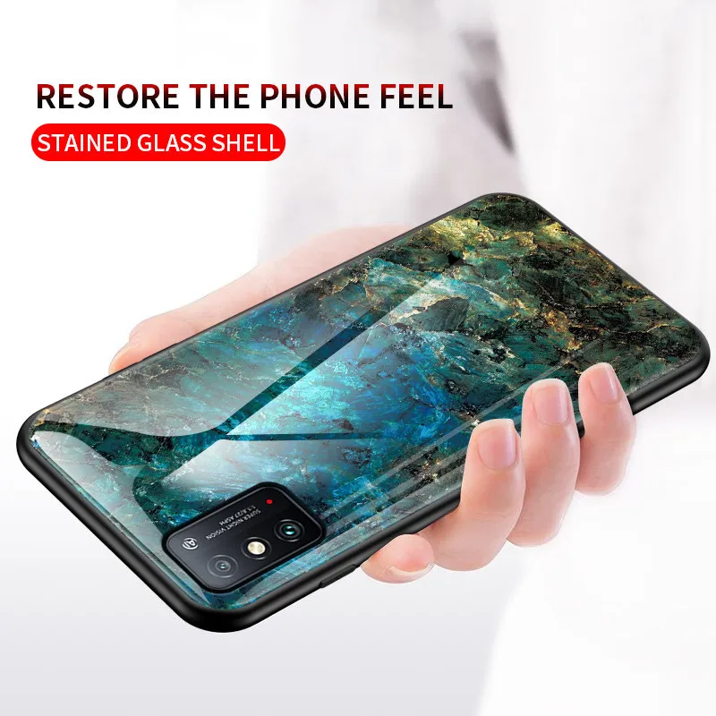 Gradient Marble Tempered Glass Phone Case For Huawei Honor V30 V20 V10 7 8 9 10 lite pro 7X 8X 8A 10i 20i x10 Back Cover | Мобильные